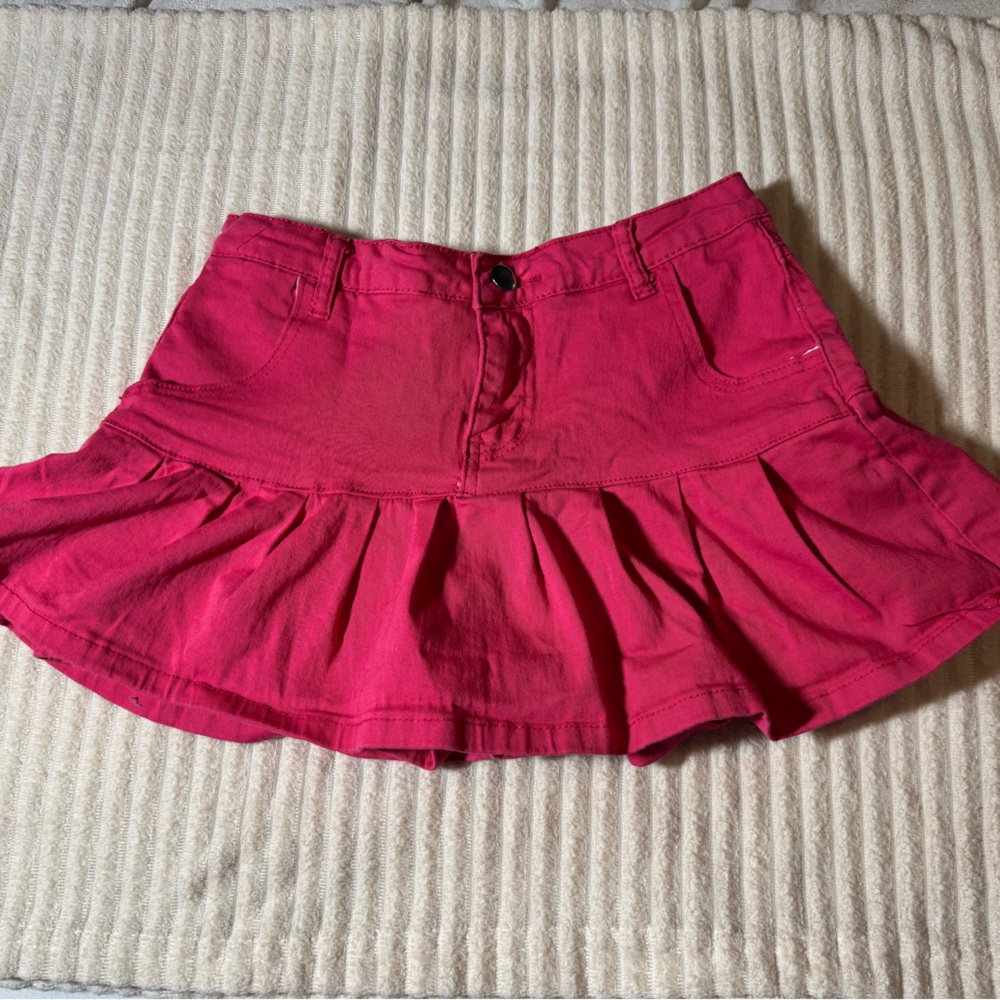 Vibrant Pink Ruffled Skort for Women